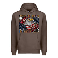 Coffee American eagle Premium Hoodie - CowhideDigitalArt