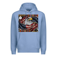 Colony Blue American eagle Premium Hoodie - CowhideDigitalArt