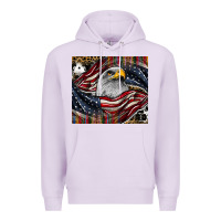 Lilac American eagle Premium Hoodie - CowhideDigitalArt