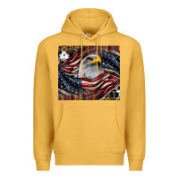 Mustard American eagle Premium Hoodie - CowhideDigitalArt
