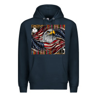Navy American eagle Premium Hoodie - CowhideDigitalArt