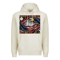 Oatmeal Heather American eagle Premium Hoodie - CowhideDigitalArt