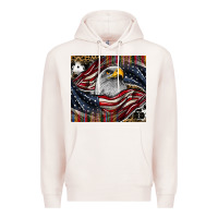 Pale Pink American eagle Premium Hoodie - CowhideDigitalArt