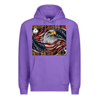 Purple American eagle Premium Hoodie - CowhideDigitalArt