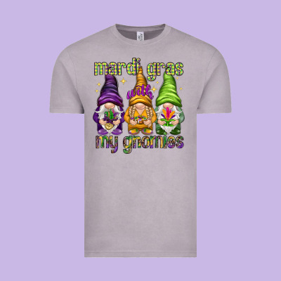 Mardi Gras With My Gnomies Vintage Tee Designed By Howdyjamesfarm