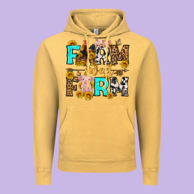 Farm Sweet Farm Western  Olivia Vintage Hoodie Designed By Oliviacreatesart