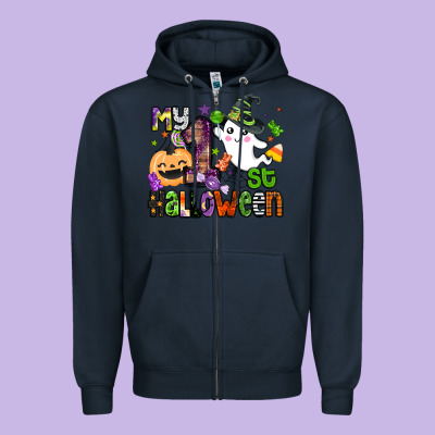 My 1st Halloween Zipper Hoodie Designed By Barkaloodesign