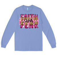 Faith Over Fear  Breast Cancer Awareness Long Sleeve Tee | Teevron