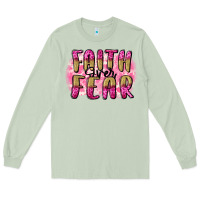 Matcha Faith over fear  Breast Cancer Awareness Long Sleeve Tee - FaDigitalArtStudio