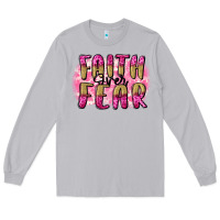 Moon Dust Faith over fear  Breast Cancer Awareness Long Sleeve Tee - FaDigitalArtStudio