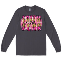 Smoke Faith over fear  Breast Cancer Awareness Long Sleeve Tee - FaDigitalArtStudio