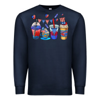 Navy 4th of july coffee cups Premium Sweatshirt - AdoDesignShop