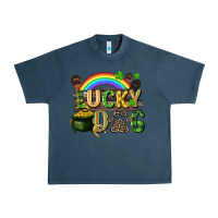 Midnight Navy Lucky dog St. Patrick's Day Urban Heavy Tee - CowGirlArtShop