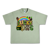 Oil Green Lucky dog St. Patrick's Day Urban Heavy Tee - CowGirlArtShop