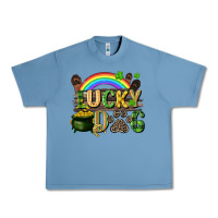 Pebble Blue Lucky dog St. Patrick's Day Urban Heavy Tee - CowGirlArtShop