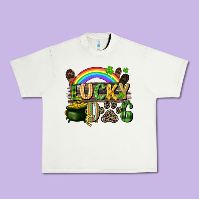 Lucky Dog St. Patrick's Day Urban Heavy Tee Designed By Cowgirlartshop