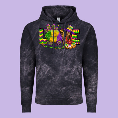 Love Lips Mardi Gras Vintage Hoodie Designed By Oliviacreatesart