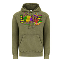 Vintage Olive love lips mardi gras Vintage Hoodie - OliviaCreatesArt