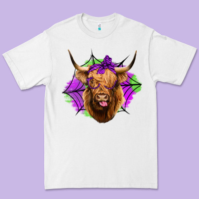 Halloween Highland Cow Premium Tee Designed By Jasminsmagicworld