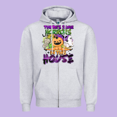 Theres Some Horrors In This House Zipper Hoodie Designed By Barkaloodesign
