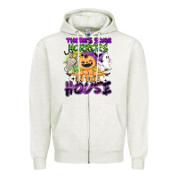 Oatmeal Heather theres some horrors in this house Zipper Hoodie - BarkalooDesign