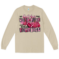Mushroom in october we wear pink and watch football Long Sleeve Tee - FaDigitalArtStudio