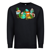 Black dinosaur coffee cups Premium Sweatshirt - AdoDesignShop