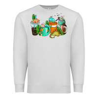 Dove Grey dinosaur coffee cups Premium Sweatshirt - AdoDesignShop