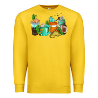 Lemon dinosaur coffee cups Premium Sweatshirt - AdoDesignShop