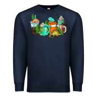 Navy dinosaur coffee cups Premium Sweatshirt - AdoDesignShop