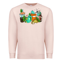 Pale Pink dinosaur coffee cups Premium Sweatshirt - AdoDesignShop