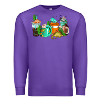 Purple dinosaur coffee cups Premium Sweatshirt - AdoDesignShop