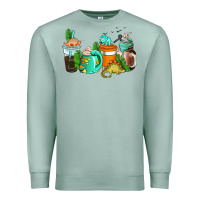 Seafoam dinosaur coffee cups Premium Sweatshirt - AdoDesignShop
