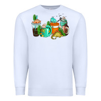 White dinosaur coffee cups Premium Sweatshirt - AdoDesignShop