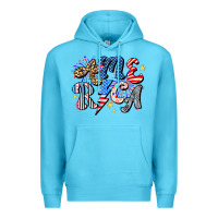 Ocean Blue America Premium Hoodie - CowhideDigitalArt
