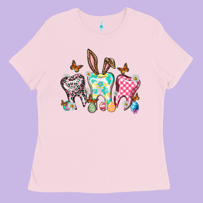 Happy Easter Day Teeth Ladies Tee Designed By Howdyjamesfarm