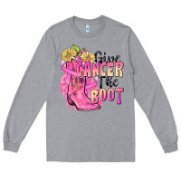 Heather Grey give cancer the boot Long Sleeve Tee - FaDigitalArtStudio