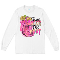 White give cancer the boot Long Sleeve Tee - FaDigitalArtStudio