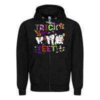 Black trick or teeth Zipper Hoodie - BarkalooDesign