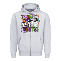 Heather Grey trick or teeth Zipper Hoodie - BarkalooDesign