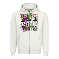 Oatmeal Heather trick or teeth Zipper Hoodie - BarkalooDesign