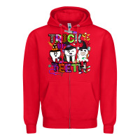 Red trick or teeth Zipper Hoodie - BarkalooDesign