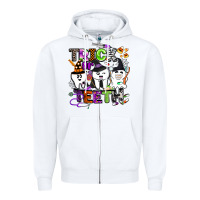 White trick or teeth Zipper Hoodie - BarkalooDesign
