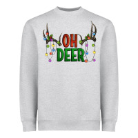 Heather Grey Oh deer christmas Heavyweight Sweatshirt - Artiststas