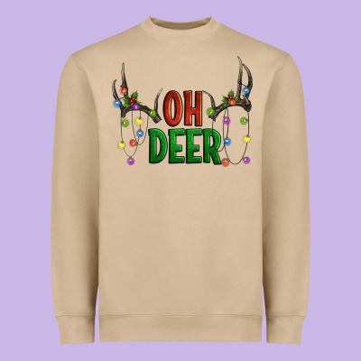 Oh Deer Christmas Heavyweight Sweatshirt Designed By Artiststas