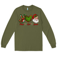 Army Green peace love santa Long Sleeve Tee - RanaPortraitStore