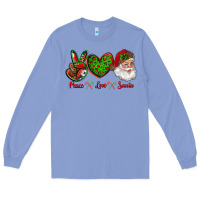 Colony Blue peace love santa Long Sleeve Tee - RanaPortraitStore