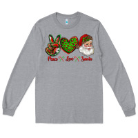 Heather Grey peace love santa Long Sleeve Tee - RanaPortraitStore