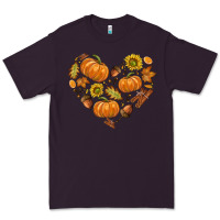Plum Fall Heart Premium Tee - texasbilliewilder