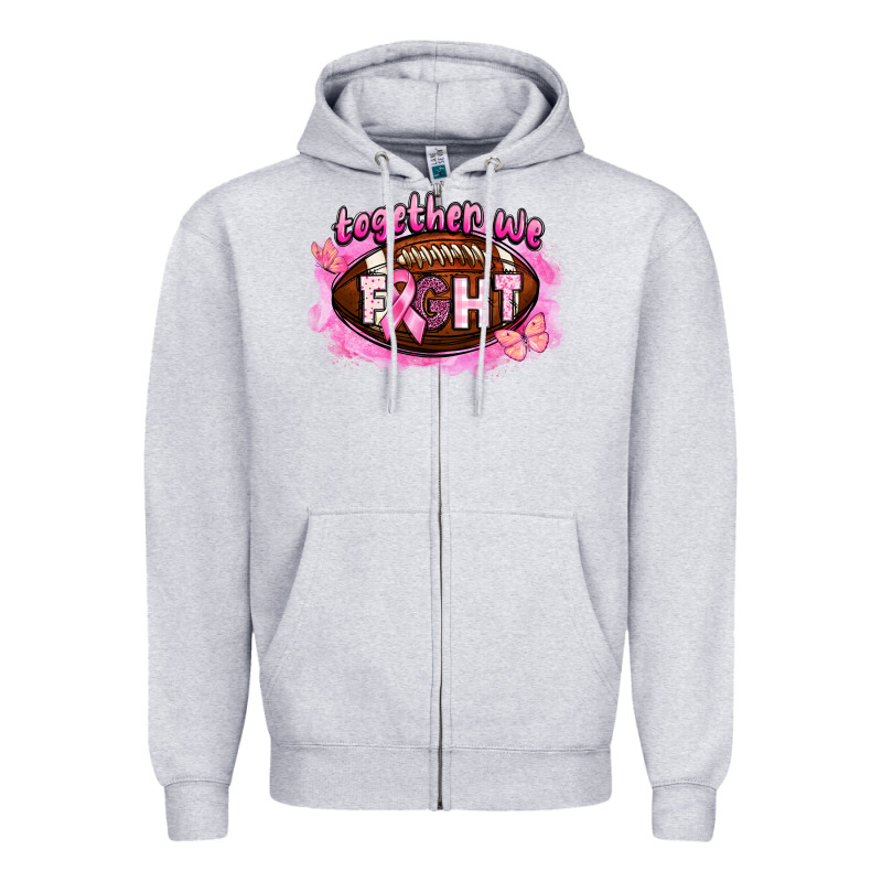 Together We Fight Football Zipper Hoodie by BarkalooDesign | Teevron
